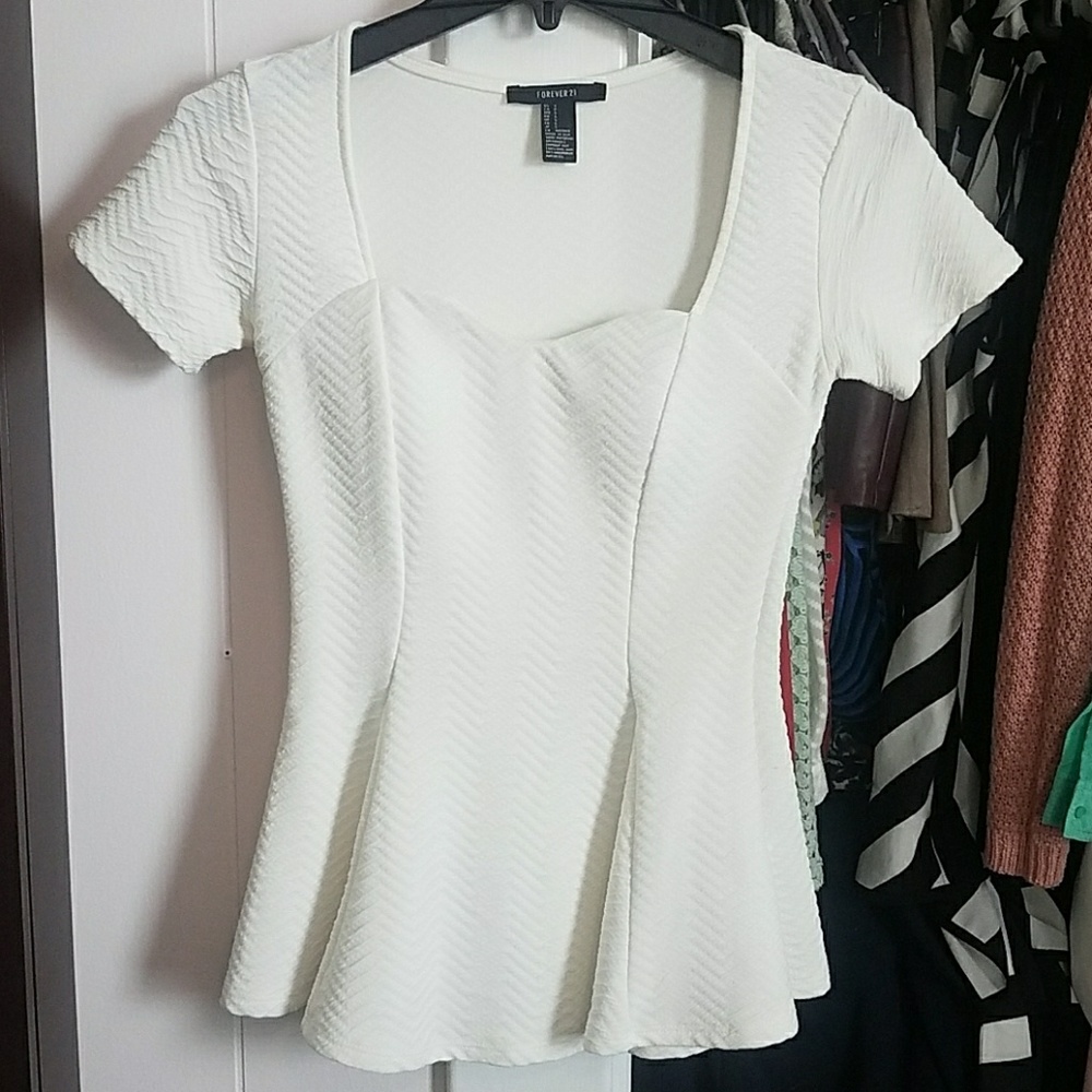 F21 scuba peplum top